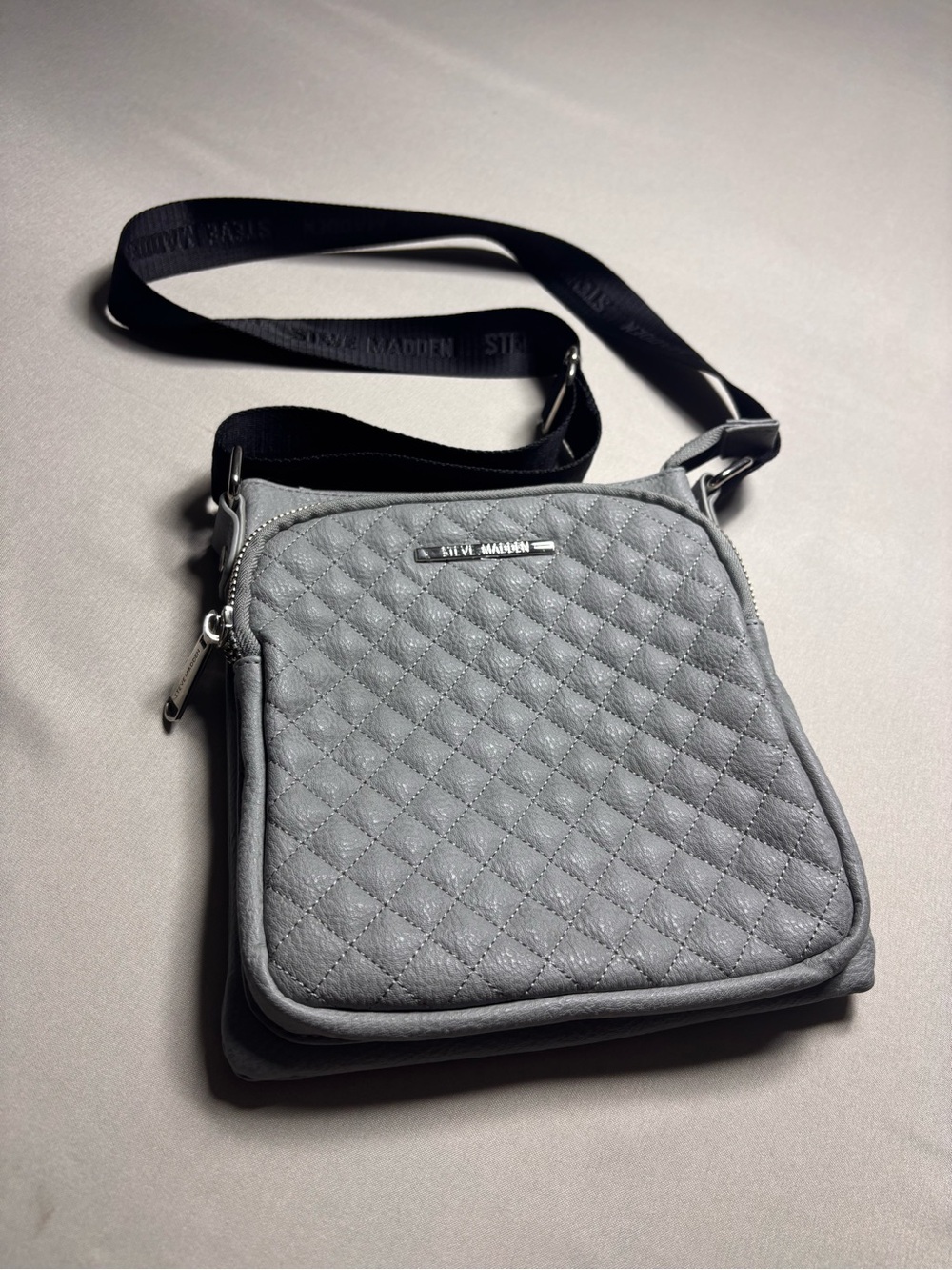 Steve Madden Grey Quilted Crossbody Purse